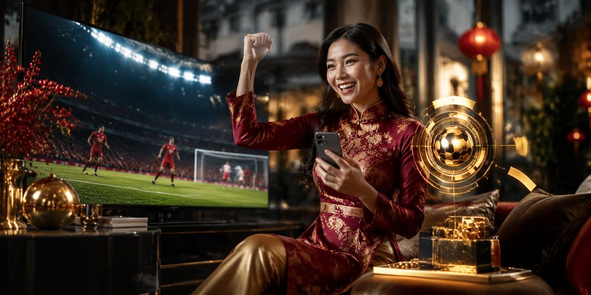 Người hâm mộ bóng đá Hà Nội với trang phục áo dài theo dõi trận đấu