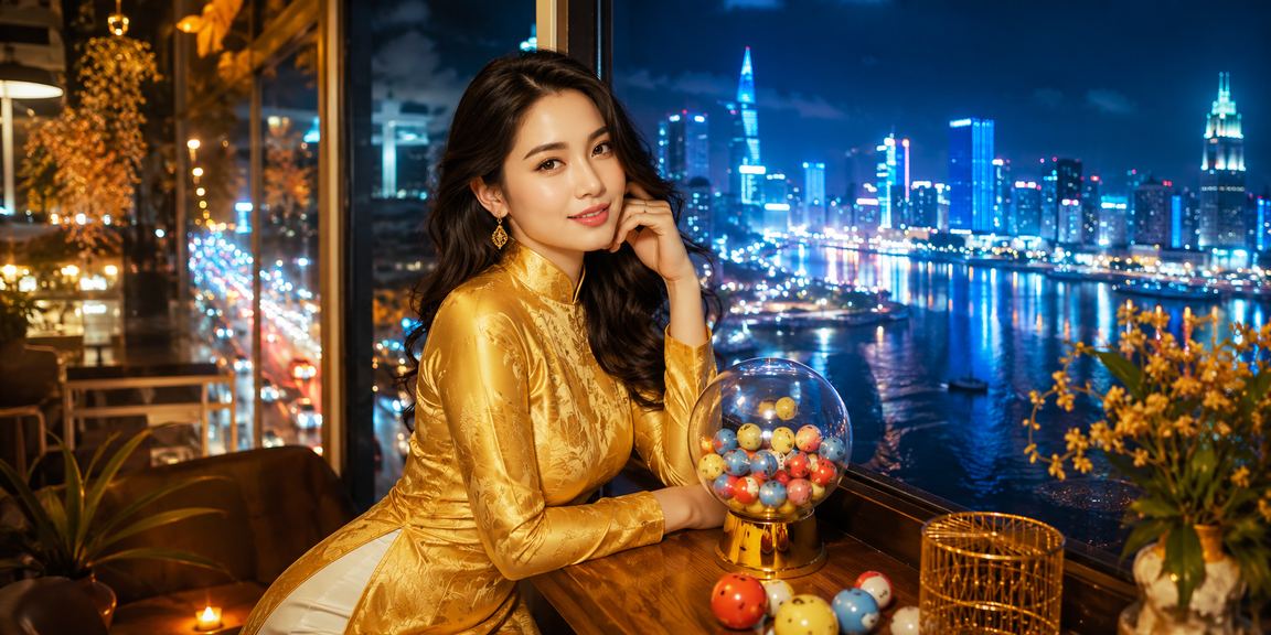 Người phụ nữ mặc áo dài tham gia xổ số trực tuyến tại TP Hồ Chí Minh