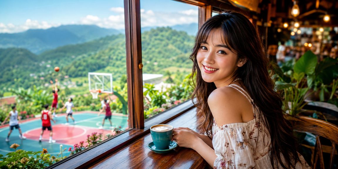 Người chơi cá cược bóng rổ tại Sapa trong quán cà phê ấm cúng
